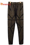 Ladies knitted trousers, with roma fabric and rivets