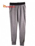 Ladies knitted trousers, with terry fabric