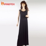 Ladies knitted dress, with jersey fabric and rivests,  95%polyester 5%elastane