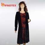 Ladies knitted dress, with mirco velvet
