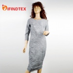 Ladies knitted dress, 62%viscose 34%polyester 4%elastane