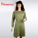 Ladies knitted dress, 65%polyester 35%cotton
