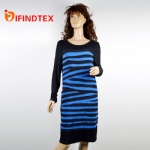 Ladies knitted dress, 95%viscose 5%elastane