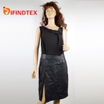 Ladies knitted dress, with jersey and PU