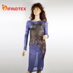 Ladies knitted dress, with silk fabric