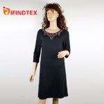 Ladies knitted dress,  with roma and beaded embroider
