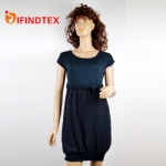 Ladies knitted dress, with jersey and chiffon
