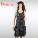 Ladies knitted dress, 65%polyester 35%viscose